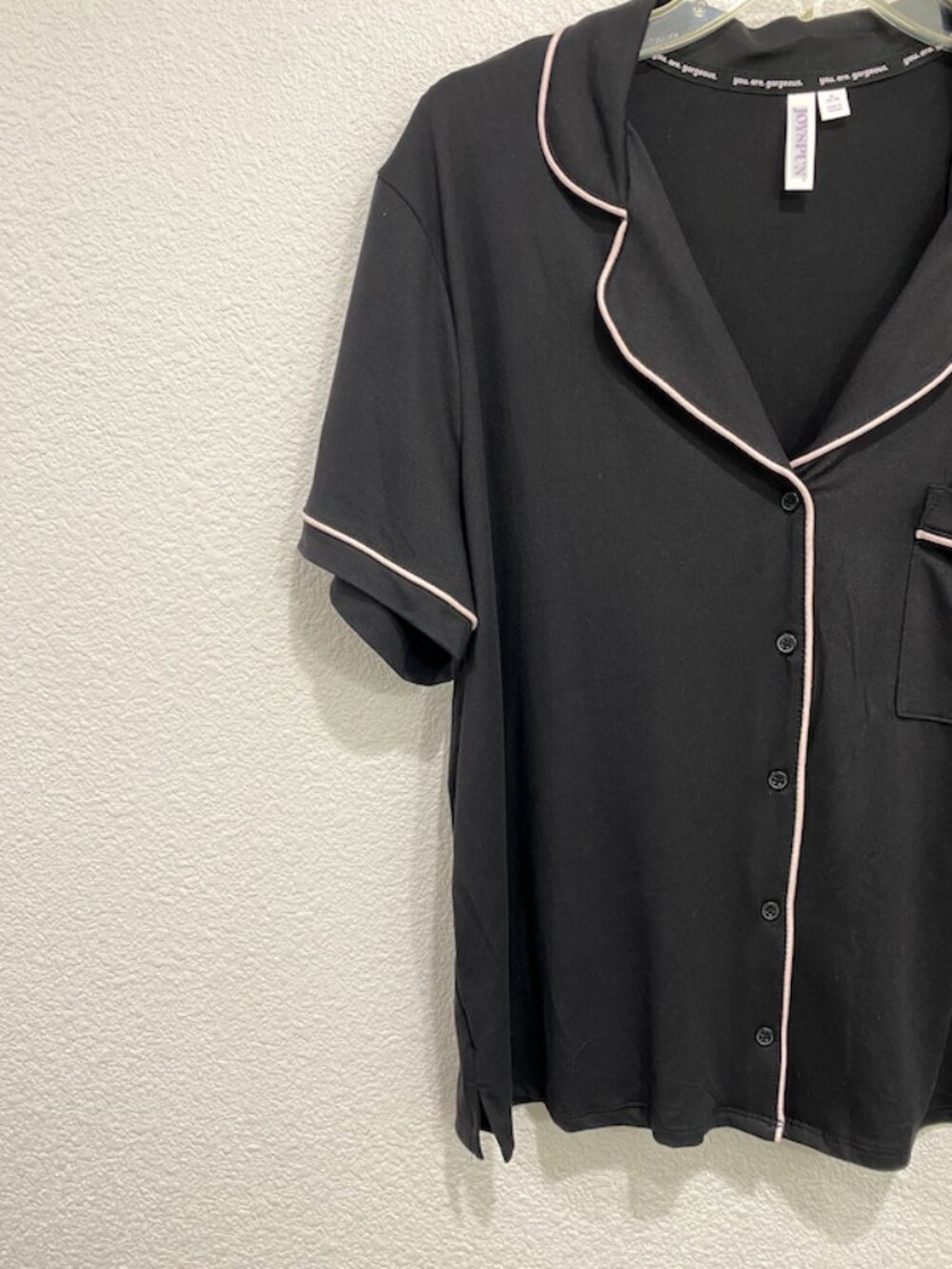 Joyspun Notch Collar PJ Set Sleepwear Lounge Black XL (16-18) - Picture 5 of 11